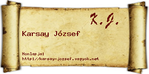 Karsay József névjegykártya