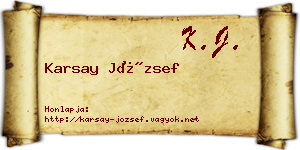 Karsay József névjegykártya