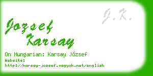 jozsef karsay business card